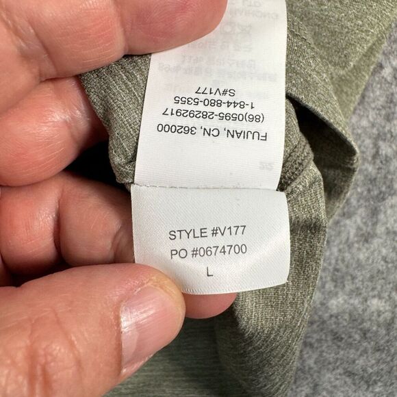 Vuori Shirt Mens Large Tradewind Performance Pocket Green Long Sleeve Crewneck - Picture 8 of 12